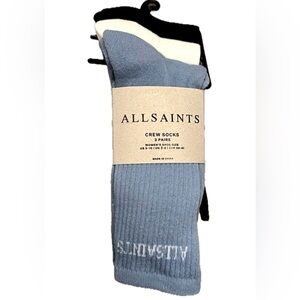 All Saints White Crew Socks. PICK ONE
